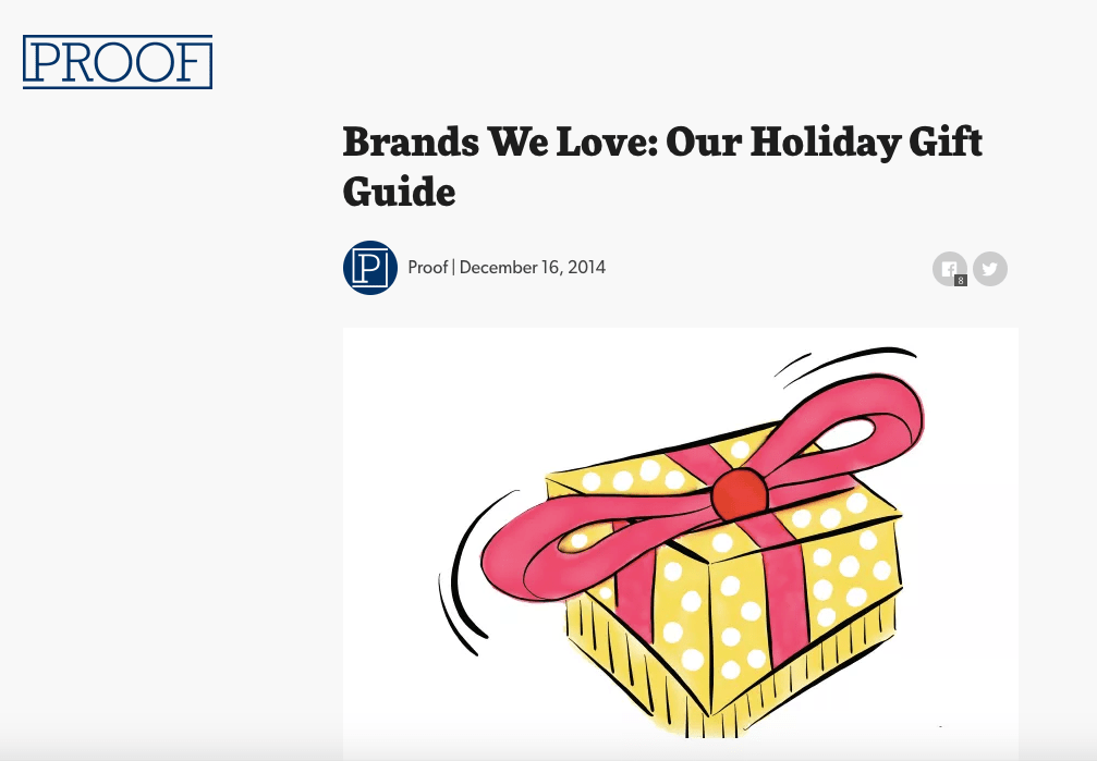 Proof online gift guide for popular brands draws increased ecommerce sales revenue