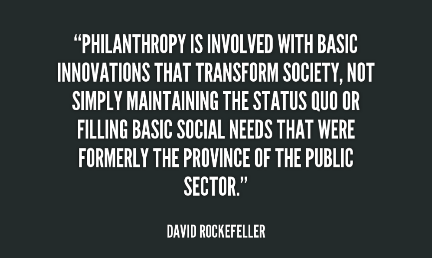 Philanthropy is involved with basic innovations that transform society