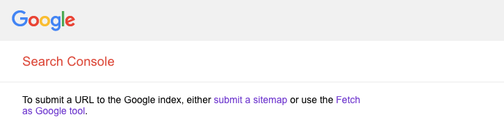 Notification for Google Search Console or Sitemap for submit URL