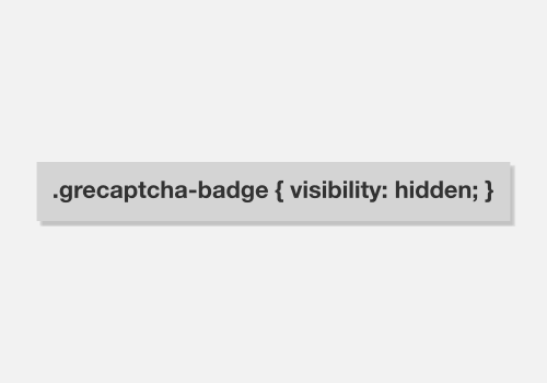 CSS code for removing reCAPTCHA badge from website